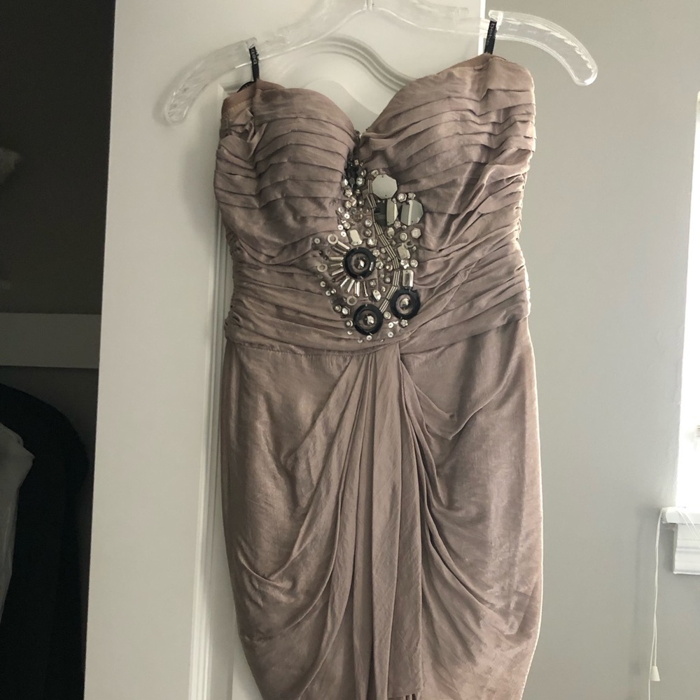 Silver Bebe formal  mini dress